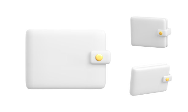 3d钱包集合在卡通现实主义风格孤立在白色背景。矢量图图片下载