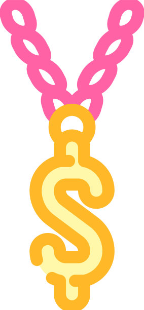 链与美元颜色图标图片下载