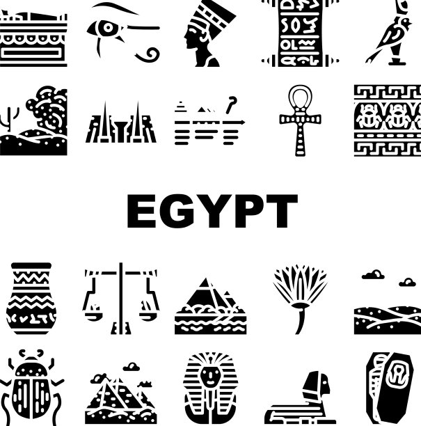 埃及文明景观图标集图片下载