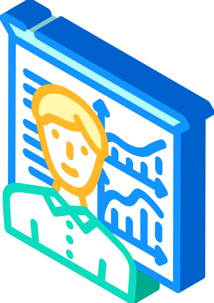 销售经理等距图标图片下载