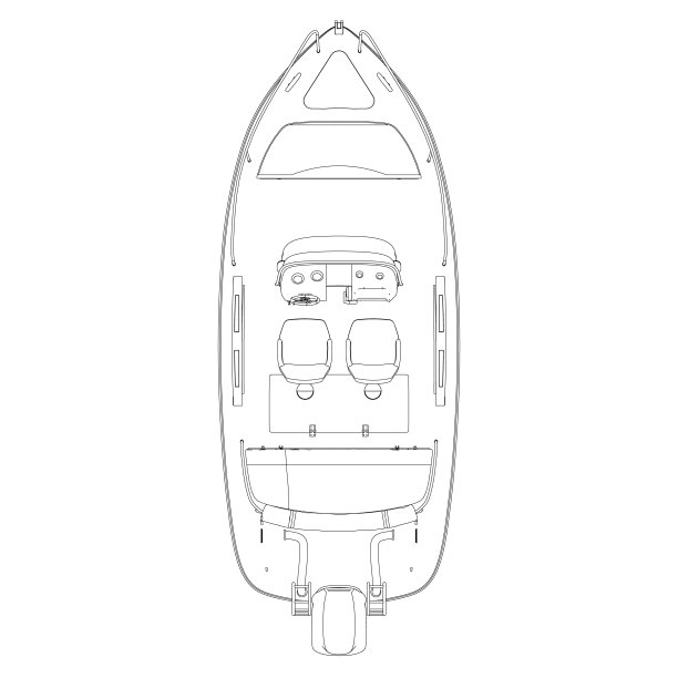在白色背景上用黑线勾画出一条水船的轮廓。从以上观点。矢量插图。图片下载
