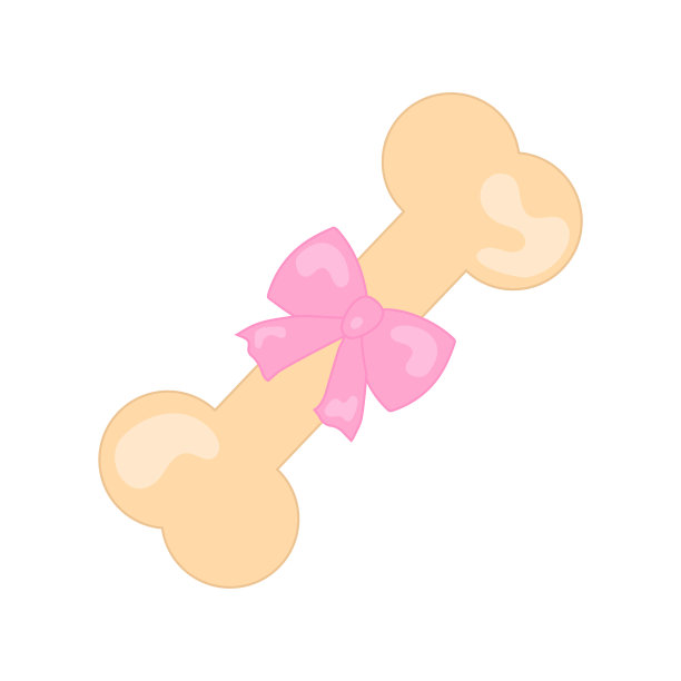 白底带弓的狗骨。矢量图图片下载