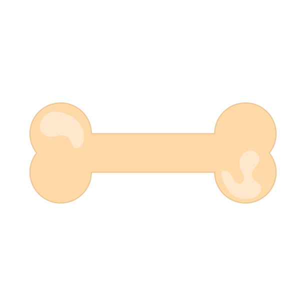 白底的狗骨头。矢量图图片下载