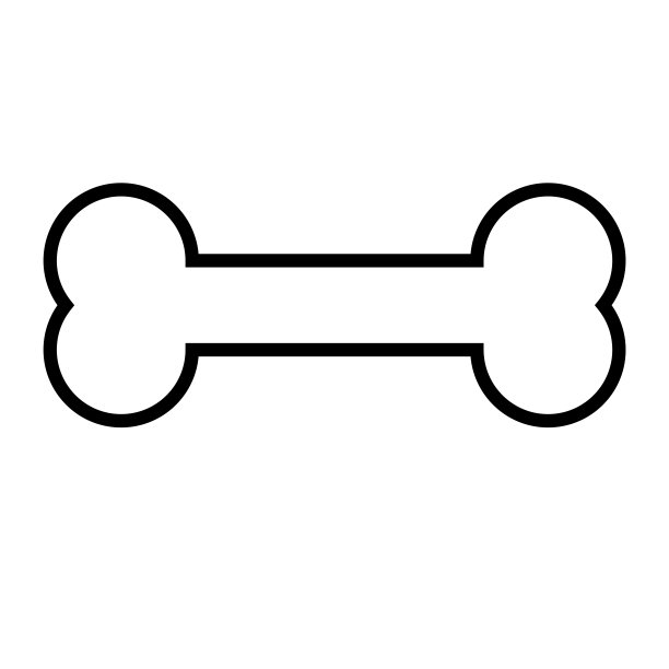 线条风格的白底骨狗。矢量图图片下载