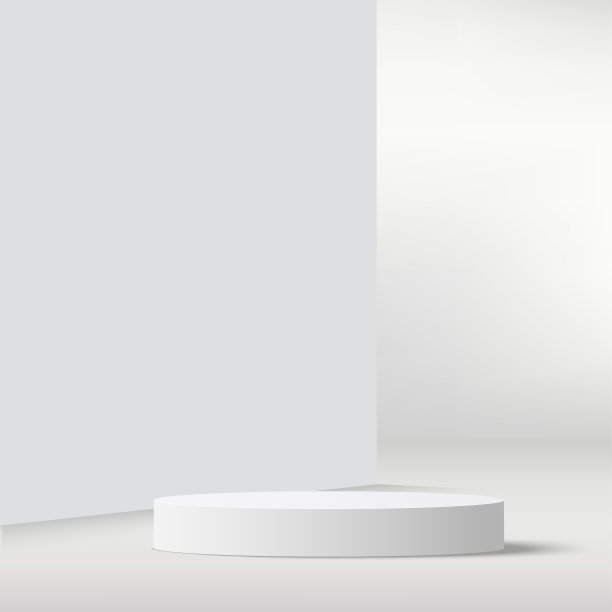 白色讲台在白色背景的产品介绍。向量图片下载