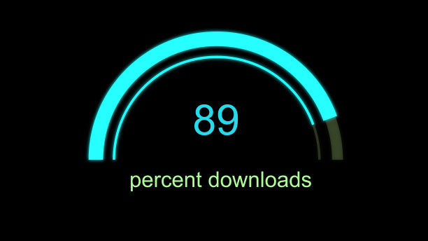 蓝色数字转速表黑色背景图片下载