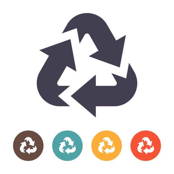 白色背景上的回收标志图片下载