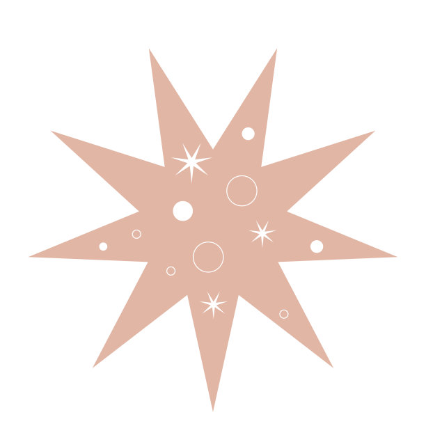 浪漫的明星剪影极简波西米亚符号图案背景图标图片下载