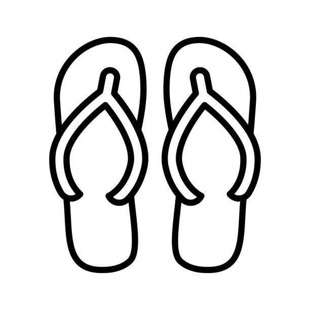 人字拖图标。沙滩凉鞋穿。拖鞋。矢量插图。图片下载