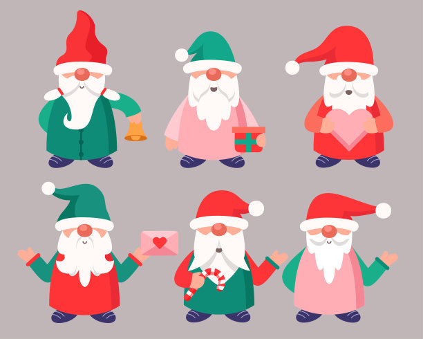 一组小花园侏儒图片下载