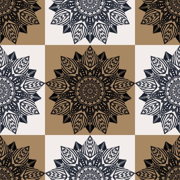 曼荼罗白-金格子图案图片下载