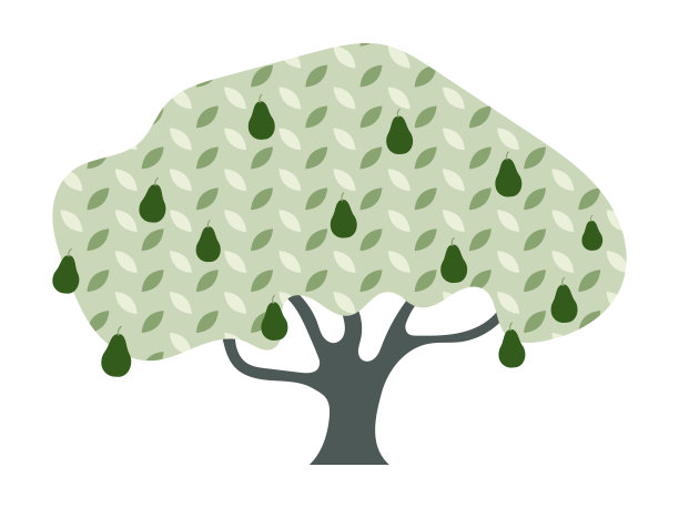 摘要鳄梨树的果实。收集异国情调的水果。平面矢量孤立在白色背景图片下载