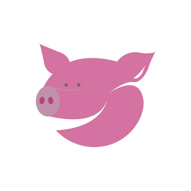 猪logo矢量模板图片下载