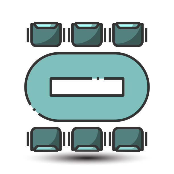 简单的会议室填充线图标图片下载