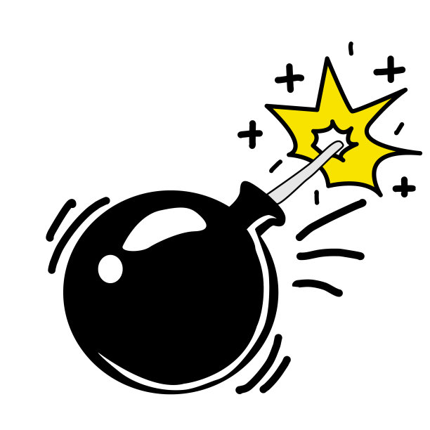 炸弹与闪光设备平面风格的游戏和网站图片下载