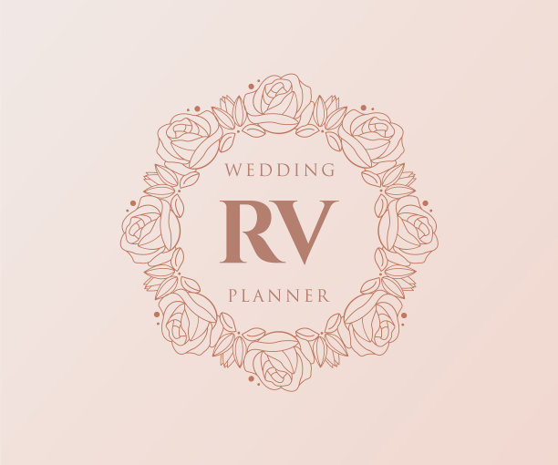 房车的首字母字母，婚礼的字母组合标志图片下载