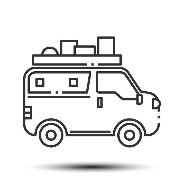 简单的面包车外形图标图片下载