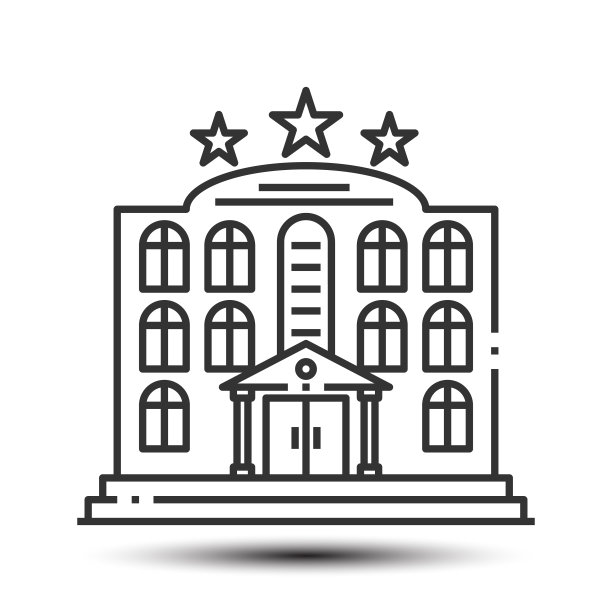 简单的酒店轮廓图标图片下载