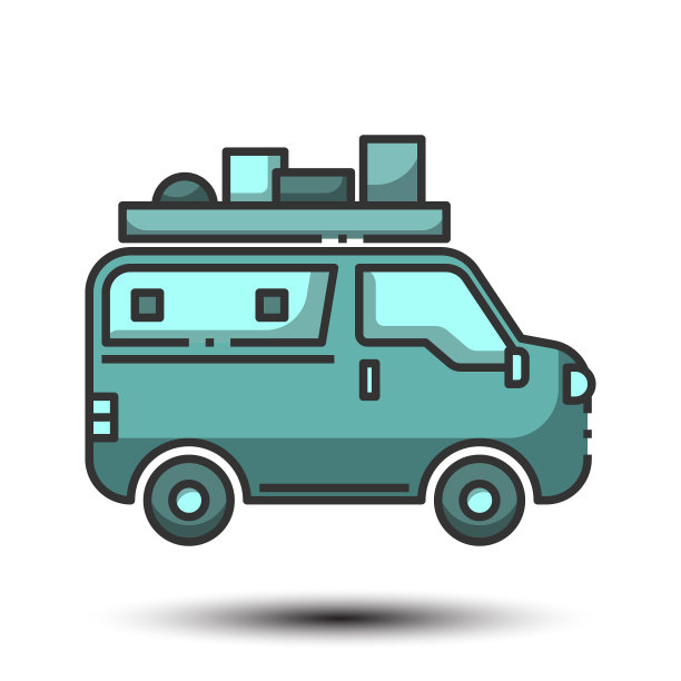 简单的货车填充线图标图片下载