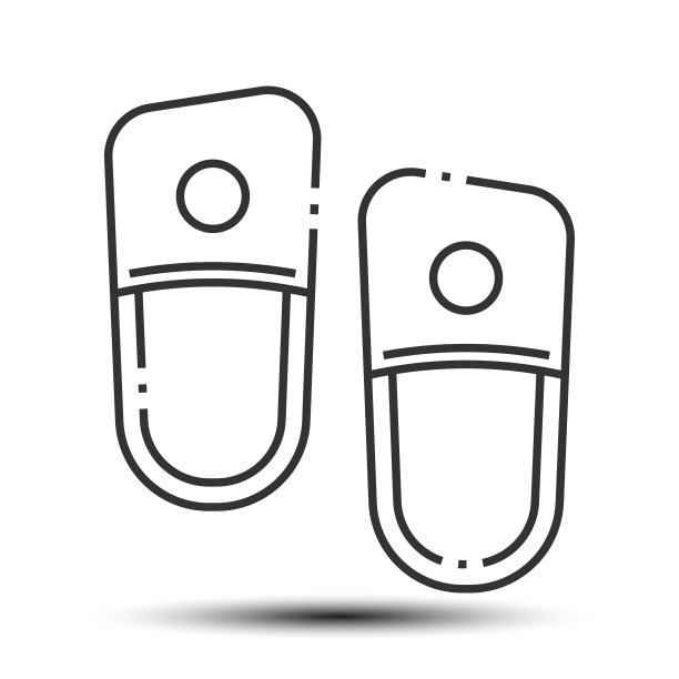 简单的拖鞋轮廓图标图片下载