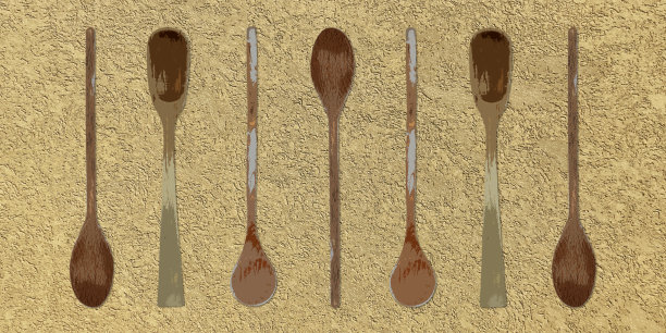 木头烹饪勺子图片下载