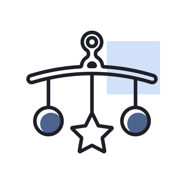 婴儿床挂玩具孤立图标图片下载