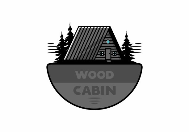复古木屋插图设计图片下载