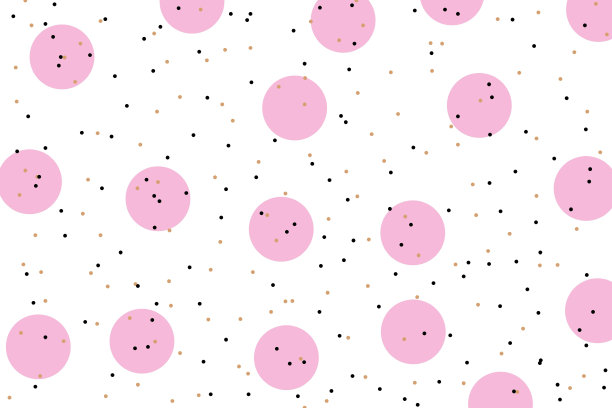金色，粉色，黑色圆点，白色背景图片下载