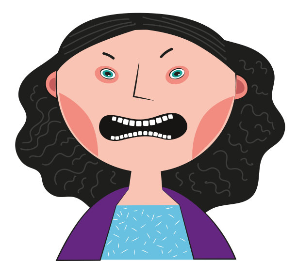 白底上的愤怒女孩图片下载