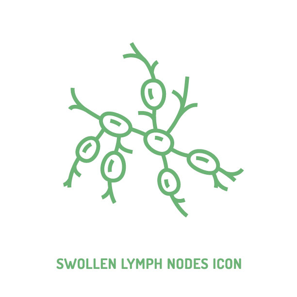 淋巴结肿大图示。可编辑的矢量图图片下载