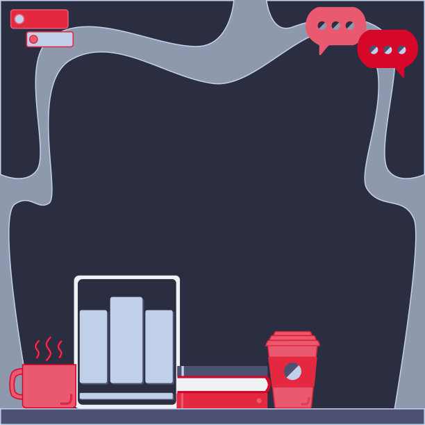 办公桌绘图与平板笔筒和一个开放的空白笔记本安排正确。桌面设计键盘和显示器堆栈铅笔空笔记记事本。图片下载