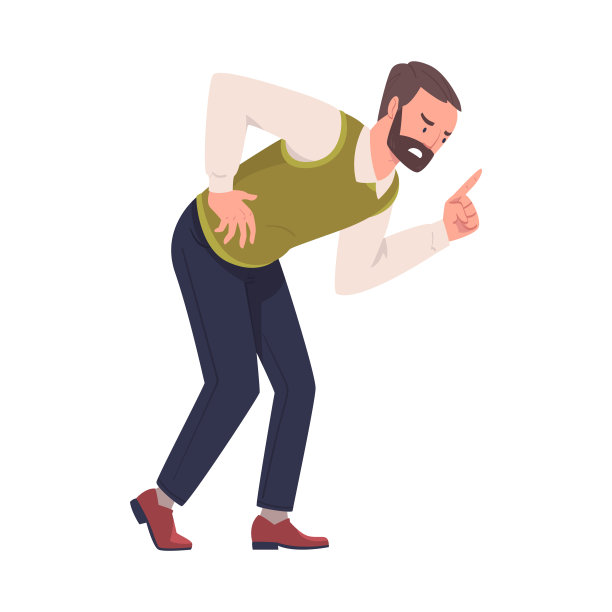 皱眉的大胡子男人手指指向给某人讲课和唠叨矢量插图图片下载