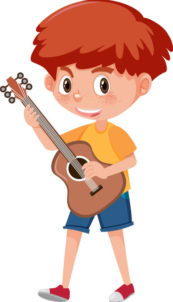 可爱的男孩弹吉他图片下载