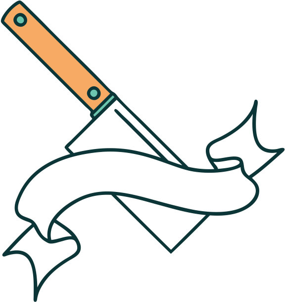 纹身上有切肉刀的横幅图片下载