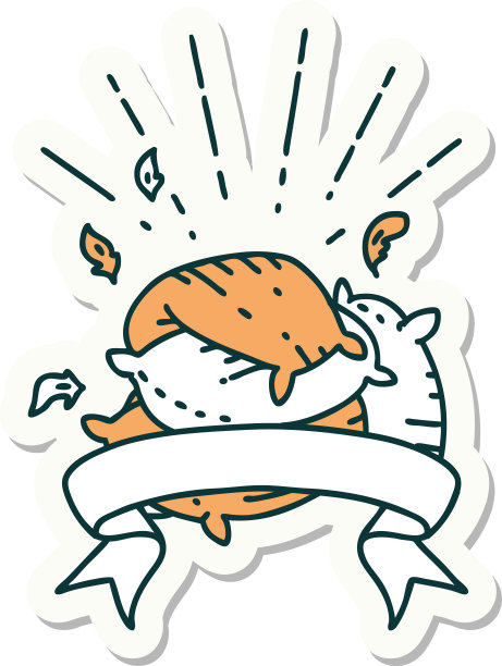 贴纸纹身风格的枕头堆图片下载