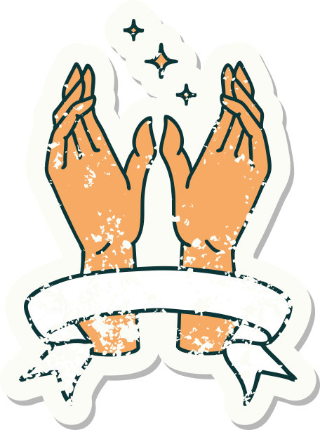 垃圾贴纸，上面有手的横幅图片下载