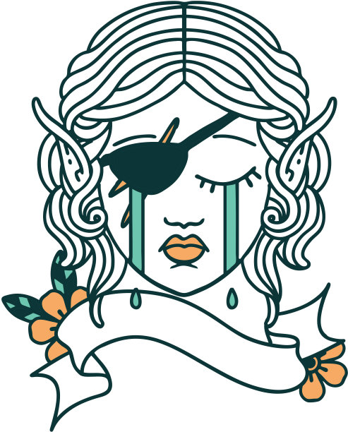 哭泣的精灵流氓角色脸插图图片下载