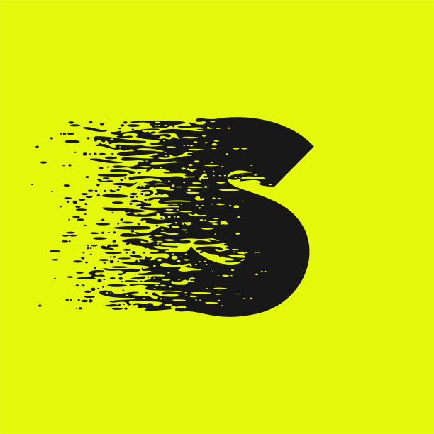 S字母标志在快速度的风格。用粗糙的线条和点干刷一笔。图片下载