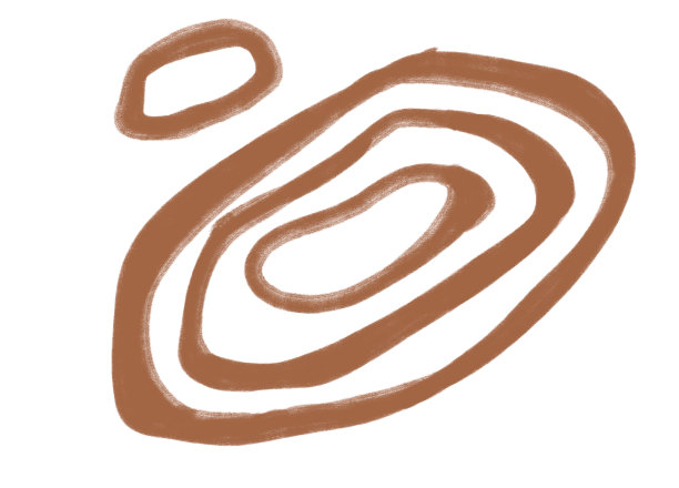 波西米亚环形卵石形造型和线条抽象有机手绘插画艺术图片下载