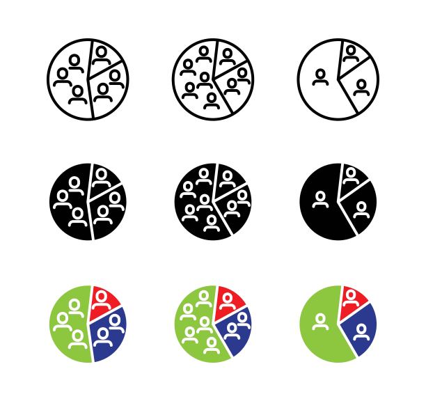 市场细分图标矢量插画图片下载