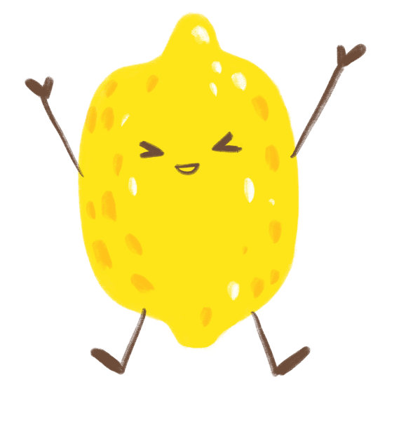 黄柠檬快乐微笑活跃的卡通插图人物图片下载