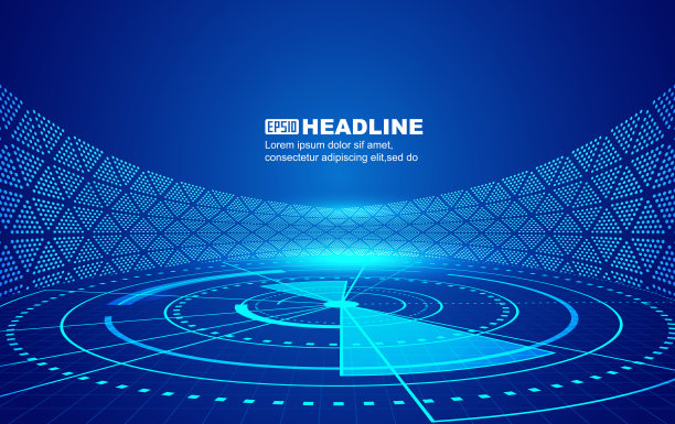 蓝色转盘展示大厅科技场景未来空间背景图片下载