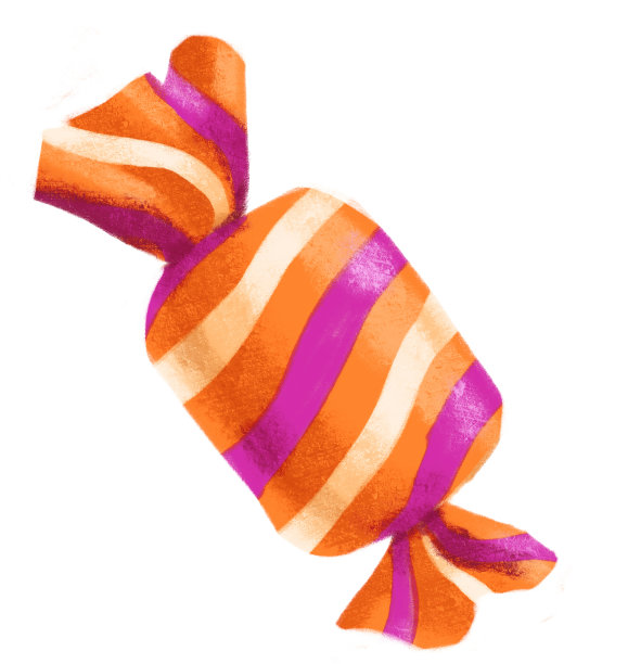 糖果包装彩色箔纸包裹糖果巧克力手插图艺术图片下载