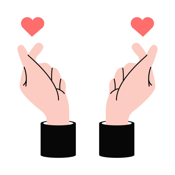 手示标志迷你心图片下载