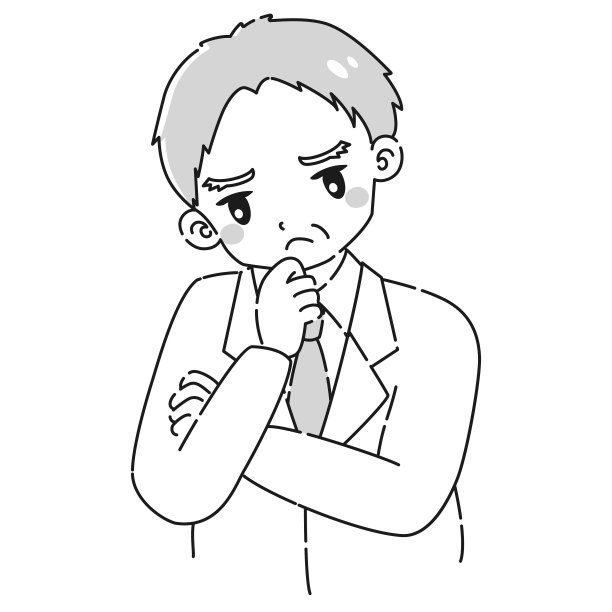 一个穿着白大褂的资深男子在思考的插图图片下载