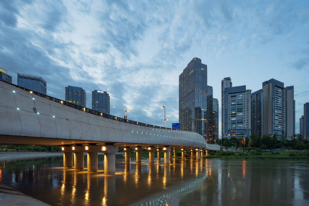 成都大桥夜景金融城图片下载