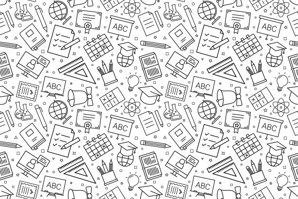 向量学校模式。教育无缝的背景图片下载