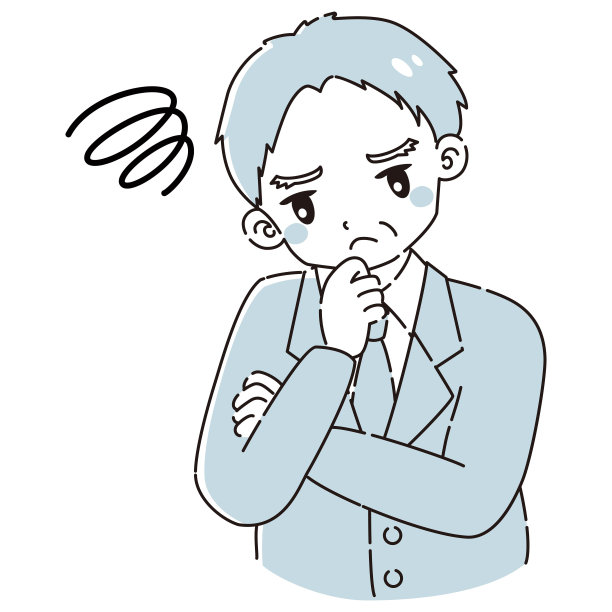 一个穿着西装的年长男子双臂交叉的插图图片下载