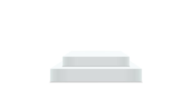 矢量现实孤立的平台平台在抽象的舞台上进行产品植入和展示在白色背景上。图片下载
