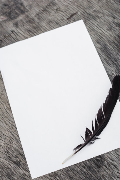 一支羽毛笔和一张纸图片下载